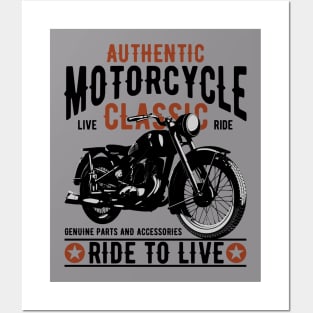 Aurhentic Motorcycle live classic ride Posters and Art